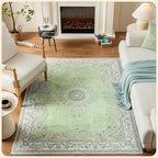 Istana 5x7 Area Rug - Green Rugs for Living Room 5x7 - Foldable Rugs for Bedroom - Stain Resistant Washable Rug - Eco-Friendly Boho Area Rugs - Easy to Clean Living Room Rug
