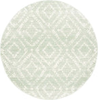 SAFAVIEH Adirondack Collection 8' Round Green/Ivory ADR131Y Modern Diamond Distressed Non-Shedding Area Rug