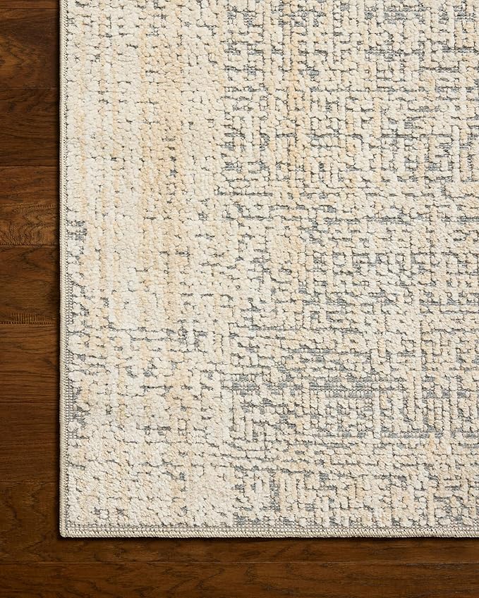 Loloi Amber Lewis Bexley Collection BEX-03 Natural/Slate 11'-6" x 15' Area Rug Neutral, Textured, Living, Bedroom, Dining, Carpet