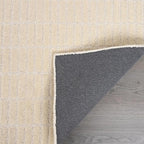 Hand-Tufted 100% Wool Area Rug – Unique Modern Geometric Grid Pattern, Soft Plush Textured Carpet for Living Room, Bedroom, Dining Room & Entryway (Beige, 6' Round)