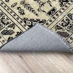Alfa Rich 4x6 Beige Black Washable Area Rugs for Living Room Bedroom Kitchen Dining Cotton Rug