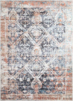 Bloom Rugs Washable Non-Slip 8' x 10' Rug - Orange/Black Traditional Area Rug for Living Room, Bedroom, Dining Room, and Kitchen - Exact Size: 8' x 10'