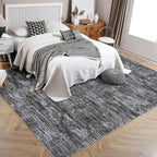 RUGSREAL Bedroom Rug 3x5 Washable Rug for Living Room Small Entryway Carpet with Rubber Backing Stain Resistant Dining Room Throw Mat Modern Solid Color Area Rug for Bedside Kitchen, Dark Grey