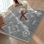 ILANGO Area Rug 3'x5' for Living Room Bedroom Washable Moroccan Boho Rugs for High Traffic Area Non Slip & Non-Shedding Rugs Fade Resistant Carpet for Doorway Entryway Kitchen Laundry