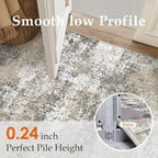 2x3 Abstract Area Rug Brown Washable Modern Entryway Carpet Non Slip Ultra Soft Neutral Low Pile Door Mat Contemporary Small Throw Rug for Bathroom Laundry Kitchen Dining Room