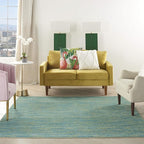Nourison Home Nourison Essentials Blue Green 5' x Square Area Rug - Easy Clean, Non Shedding, Bed Room, Living Room, Dining Room, Kitchen (5' x Square)