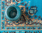 Unique Loom Reza Collection Traditional Persian Style Area Rug, 2 ft 2 in x 3 ft, Turquoise/Ivory