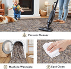 HUGEAR 6x9 Machine Washable Rugs Tradition Brown Hallway Large Area Rug Indoor Accent Rug Floral Low Pile Carpet Soft Throw Aesthetic Rug Bedroom Living Room Office Dining Room Kitchen Laundry Room