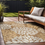 Beverly Rug Outdoor Rug 6x9 Modern Exotic Tropical Leaf Area Rugs for Indoor and Outdoor Patio Deck Porch Garden Water Resistant Washable Outside Carpet (6 x 9 Wooden)