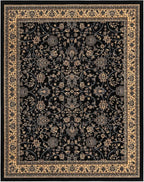 Unique Loom Sialk Hill Collection Area Rug - Washington (8' x 10' Rectangle Black/Gray)