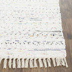 SAFAVIEH Rag Rug Collection Accent Rug - 2'6" x 4', Ivory & Multi, Handmade Boho Stripe Cotton, Ideal for High Traffic Areas in Entryway, Living Room, Bedroom (RAR121G)
