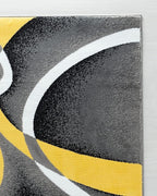 GLORY RUGS Area Rug 4x6 Yellow Door Mat Modern Swirls Carpet Bedroom Living Room Contemporary Dining Accent Sevilla Collection 4816
