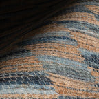Dash & Albert Ravel Stripe Blue Machine Washable Rug, 7.5 X 9.5 Feet, Tan/Blue Stripe Pattern
