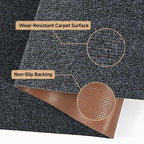 jxgzyy Heavy Duty Runner Rugs 2'11 x 9'10'', Non Slip Entrance Doormat, 0.25” Thickness Indoor Outdoor Carpet Runner with Rubber Backing, Waterproof Floor Mat for Hallway Laundry Patio, Grey