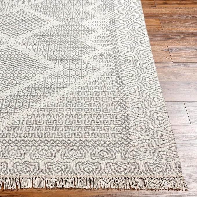 Mark&Day Wool Rugs, 8x10 Nishnabotny Cottage Light Gray Area Rug, Grey Beige Carpet for Living Room, Bedroom or Kitchen (8' x 10')