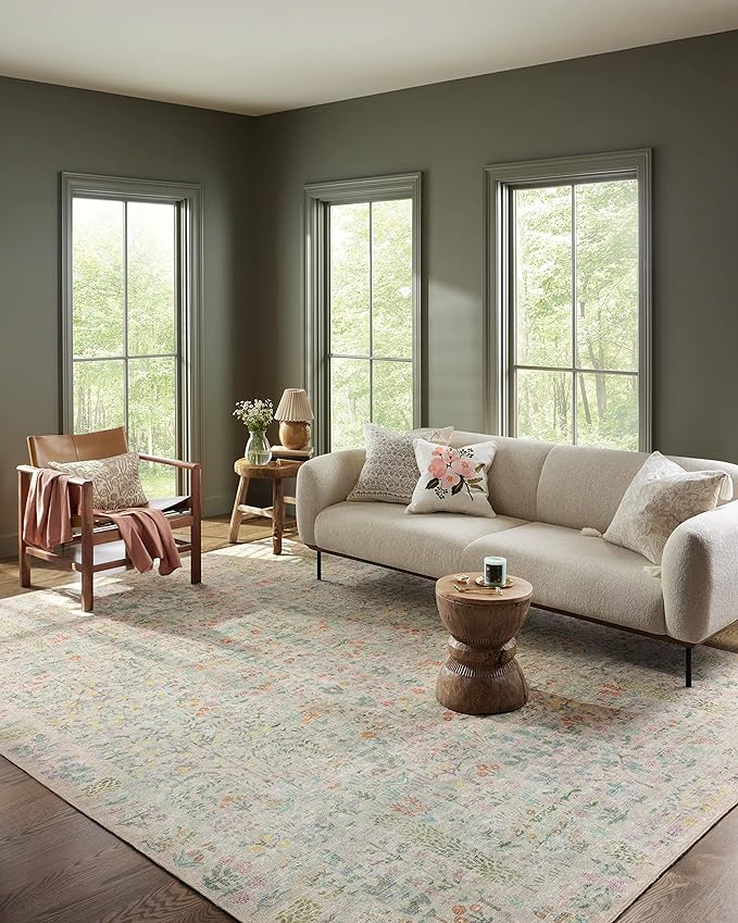 Loloi Rifle Paper Co. Maison Collection MAO-07 Khaki 2'-0" x 5'-0", .19" Pile Height, Accent Rug