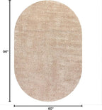 JONATHAN Y Haze Solid Low-Pile Beige 5x8 Oval Indoor Area Rug, Coastal,Bohemian,Minimalist,Classic, Easy-Cleaning for Living Room,Bedroom,Kitchen,Pet Friendly,Non-Shedding (SEU100G-5OV)