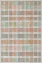 Dash & Albert Chanan Plaid Multi Machine Washable Rug, 4 X 6 Feet, Multicolored/Ivory Plaid Pattern