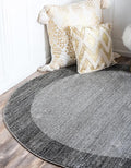 Rugs.com Angelica Collection Rug – 4 Ft Round Light Gray Medium Rug Perfect for Kitchens, Dining Rooms