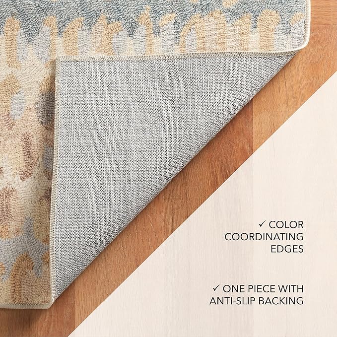 Dash and Albert Paint Chip Machine Washable Area Rug - 2' x 3' Natural - Geometric Accent Rug - Anti-Slip Backing, Lightweight, Machine Washable, High Traffic Areas Kitchen, Mudroom, Laundry Room