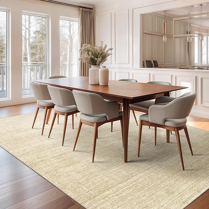 Valenrug Washable Rug 5x7 - Stain Resistant 5x7 Area Rugs for Living Room, Non Slip Backing Printed Rugs for Bedroom, Folable Machine Washable Area Rug (5'x7', Brown)
