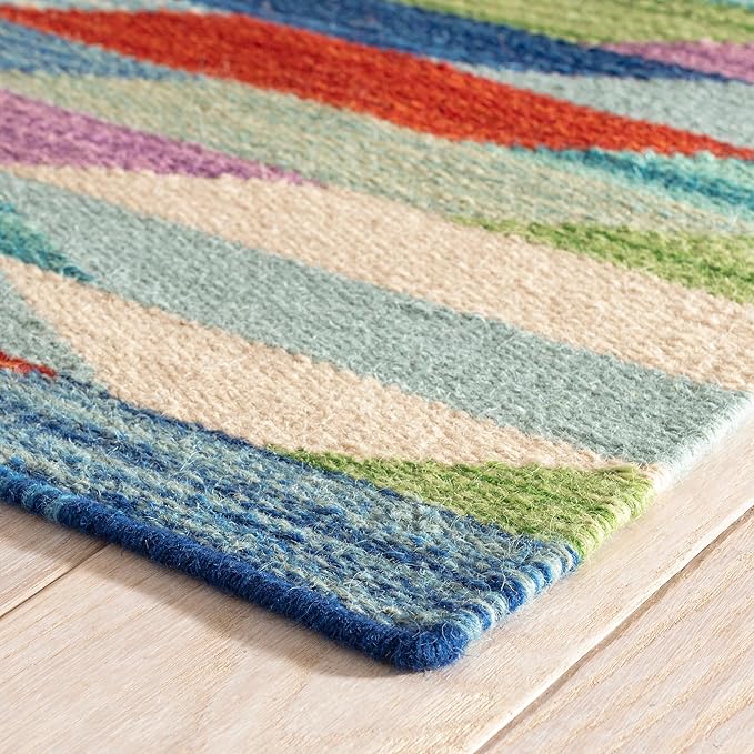 Dash and Albert Hotline Wool Area Rug - 2.5' x 8' Runner Multicolor Geometric Multi Handwoven Accent Rug - Durable, Low Pile - Premium Luxury Hotel Quality Soft Breathable Hypoallergenic Machine