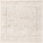 Unique Loom Isabella Collection Area Rug - Adjani (5' 4" Square, White/ Blue)