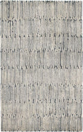 Dash and Albert Malone Everglade Hand Tufted Wool Rug, 5 X 8 Feet, Blue Graphic Pattern - Premium Luxury Hotel Quality Soft Breathable Hypoallergenic Machine Washable Easy Care All Season