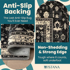 Istana 9x12 Area Rug - Black 9 x 12 Area Rugs for Living Room - Foldable 9x12 Rugs for Bedroom - Stain Resistant Washable Rug - Eco-Friendly Area Rugs Living Room