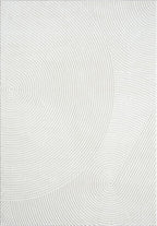 Abani Cream Area Rug 8' x 10' for Living Room, Bedroom - Zen Reiki Circles Pattern - Durable & Easy to Clean