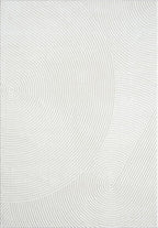 Abani Cream Area Rug 6' x 9' for Living Room, Bedroom - Zen Reiki Circles Pattern - Durable & Easy to Clean