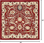 Unique Loom Espahan Collection Area Rug - Cape Cod (8'Square, Red/ Beige)