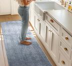 Well Woven Custom Size Hallway & Stair Runner- Harlow Pompeii Light Blue 31 Inches Wide x 50 Feet Long Runner (31" x 50') Runner Rug - Modern Chevron Pattern, Ultra-Soft, Easy-Clean