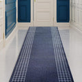 Custom Made Runner Rug for Kitchen Foyer Hallway Entry Choose Your Length 31 Inch Wide Geometric CheckeBlue Design Blue Color (25 feet x 31 Inch)