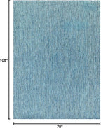 Beverly Rug Indoor Outdoor Rug 6x9, Washable Outside Carpet for Patio, Deck, Porch, Solid Modern Area Rug, Water Resistant, Aqua Blue