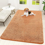 OLANLY Dog Door Mat for Muddy Paws 70x46, Absorbs Moisture and Dirt, Absorbent Non-Slip Washable Doormat, Quick Dry Chenille Mud Mat for Dogs, Entry Indoor Entryway Carpet for Inside Floor, Orange