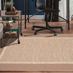 ILANGO Jute Area Rugs for Living Room, Woven Washable Rugs 3'x5' Indoor, Natural Farmhouse Rugs for High Traffice Areas, Non Slip Carpet with Rubber Backing for Bedroom Kitchen Porch