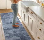 Well Woven Custom Size Hallway & Stair Runner- Harlow Harmony Blue 27 Inches Wide x 45 Feet Long Runner (27" x 45') Runner Rug - Modern Geometric Pattern, Ultra-Soft, Easy-Clean