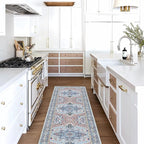 Washable Area Rug. Modern Farmhouse. Vintage. Turkish. Bohemian. Distressed. Oriental. Traditional. Rugs for Living Room. Dining. Bedroom. Office. Entryway. Foyer. (861NT, 2'5" x 13')