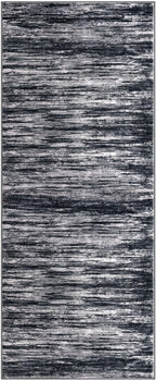 2x5 Modern Abstract Runner Rug for Hallways, Black Super Soft Hallway Decor Kitchen Rugs with Non-Slip, Non-Shedding Washable Rug for Hallways Entryway Bedroom Indoor