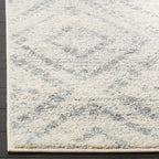 SAFAVIEH Adirondack Collection Area Rug - 10' x 14', Ivory & Light Blue, Modern Diamond Distressed Design, Non-Shedding & Easy Care, Ideal for High Traffic Areas in Living Room, Bedroom (ADR131T)