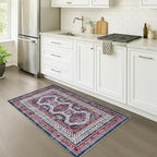 Fame Rugs Turkish Rug. Washable Vintage Oriental Antique Inspired Traditional Doormat Small Modern Area Rugs Luxury Entryway Entry Bedroom Bathroom Kitchen (400RN, 2'5 x 5')