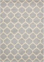 Rugs.com Lattice Collection Rug – 7' x 10' Light Gray Medium Rug Perfect for Bedrooms, Dining Rooms, Living Rooms