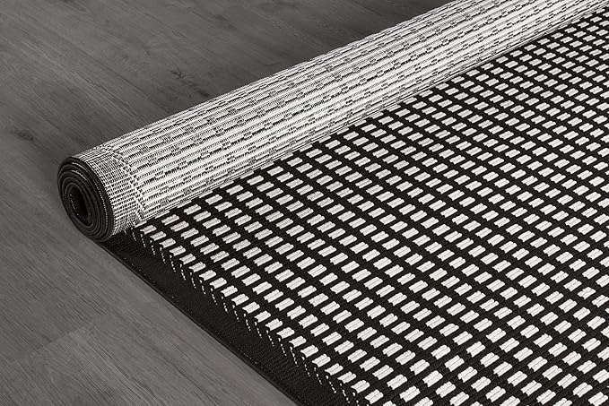 Beverly Rug Micro Loop Area Rug Black/White 5x7 Geometric Modern Luxury Zebra Durable Soft Indoor Rugs for Living Dining Room Office Stain Resistant Non Shedding Casual Indoor Carpet 5 x 7