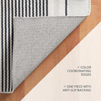 Dash & Albert Gunner Stripe Machine Washable Rug, 2.5 X 8 Feet, Grey Stripe Pattern