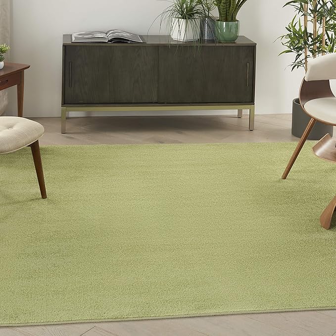 Nourison Home Nourison Essentials Green 7' x Square Area Rug - Easy Clean, Non Shedding, Bed Room, Living Room, Dining Room, Kitchen (7' x Square)