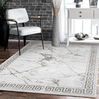 GLORY RUGS Area Rugs Marble 4x5 Cream Gray Carpet Modern Abstract Rug Living Room Dining Bedroom Rug
