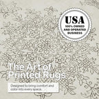 ReaLife Rugs Machine Washable Area Rug - Living Room Bedroom Bathroom Kitchen Entryway Office - Padded Low Pile Stain Resistant Premium - Boho Farmhouse Vintage - Paige - Ivory 5' x 7'