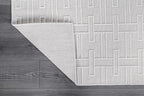 Micro Loop Indoor Rug White 9x12 Boho Geometric Neutral Area Rugs for Living Room Soft Luxury Modern Low and High Pile Durable Stain Resistant Non-Shedding Indoor Area Carpet 9 x 12