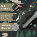 Collive Runner Rugs for Hallways, 2x6 Jungle Animal Kitchen Rugs Non Slip Washable Bathroom Runners Rug, Black Soft Ultra Thin Laundry Carpets Stain Resistant Indoor Mats for Entrance, Bedroom